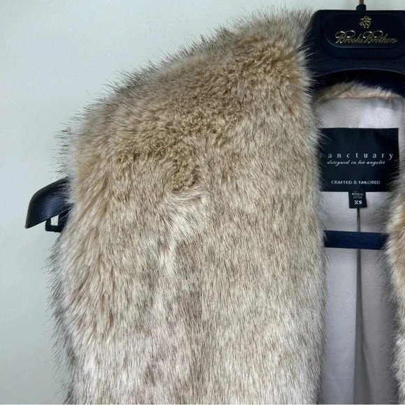 Anthropologie Sanctuary Tan Faux Fur Vest - Picture 2 of 6